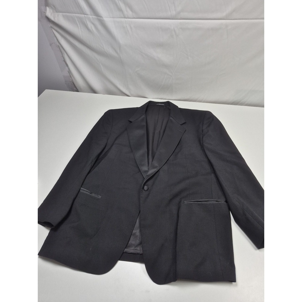 Giorgio Bissoni Suit Jacket Mens 50R Black Wool Tuxedo One Button Formal